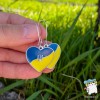 Сережки "Серце України з гербом. Крапля". Колір срібло